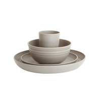 Ensemble de couverts en paille de blé réutilisables, assiettes empilables, bols, tasses, vaisselle, passe au lave-vaisselle, pour la famille, usage quotidien, logo personnalisé