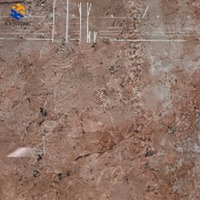 Dalle de marbre KT Stone, marbre brun rougeâtre à fines veines, pour sol de salle de bain et plan de toilette