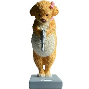 Z13014A Creative Cute Weighing Puppies Polyresin Material Animal Dog Figurine Gift