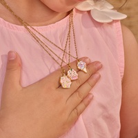 Nouvel ensemble de bijoux pour bébé fille : collier et boucles d'oreilles en acier inoxydable motif crème glacée – Cadeau d'anniversaire pour petites filles