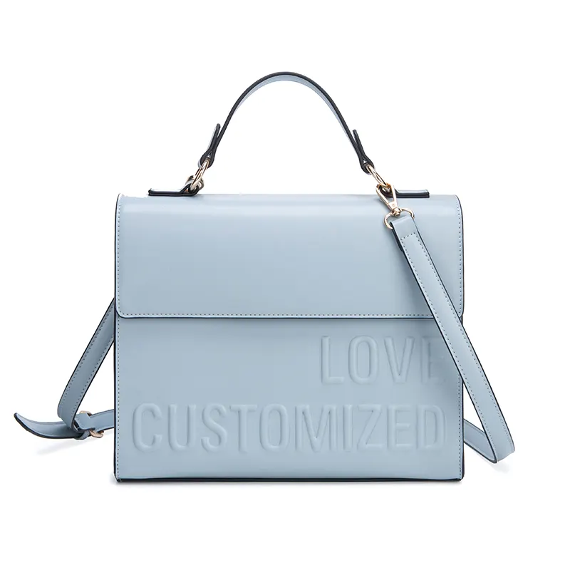 Benutzer definierte Logo Handtasche Mode Taschen Frauen Handtaschen Damen Geldbörsen und Handtaschen Leder Schulter Einkaufstasche