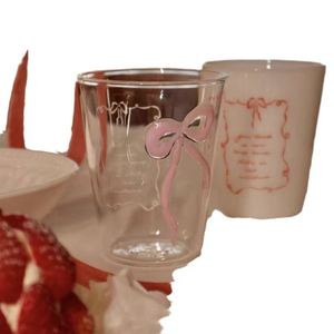 \Premium Brand Bowknot High Borosilicate Transparent Internet Celebrity Mug Ladies Glass Cup <b>Drinkware</b> - Product Image 5