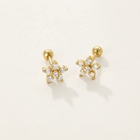 Nagosa Mini Frauen Schmuck 18 Karat Gold Vermeil 925 Sterling Silber Zirkonia Blume Ballbell Ohr stecker