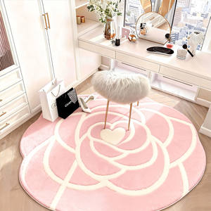 Tapis décoratif rond à motifs floraux, imitation cachemire, absorbant, pour la maison, tapis de chevet, confortable, facile d'entretien, nettoyage localisé - Product Image 5