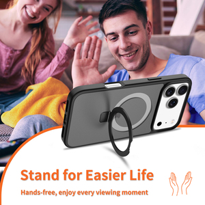 Ốp điện thoại nam châm phổ biến, chất liệu mờ, dành cho <span class=keywords><strong>iPhone</strong></span> 17 Pro Max, có giá đỡ vòng, chống sốc, tương thích với <span class=keywords><strong>iPhone</strong></span> 17, 16, 15, 14, 13 - Product Image 6