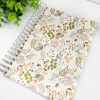 Cahier à spirale ligné Journal A5 College Ruled 100 Pages Reliure à double fil, motif floral pour notes de bureau scolaire