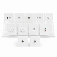 Prise murale TV ultra-fine Cat6, prise simple ou double, sortie de données Ethernet basse tension, panneau PC ignifuge