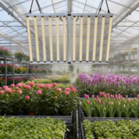 Lampe de culture LED à spectre complet, dimmable, étanche IP65, 12 barres, haute densité, pliable, 1300W, trois canaux, pour les cultivateurs en serre