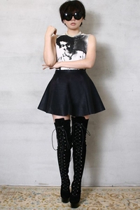 Chaussures de travail pour femme d'hiver, bottes en fourrure à lacets, bottes épaisses au-dessus du genou, talons hauts de <span class=keywords><strong>6</strong></span> pouces, chaussures de soirée, bottes longues de 15 cm, chaussures de scène - Product Image 5