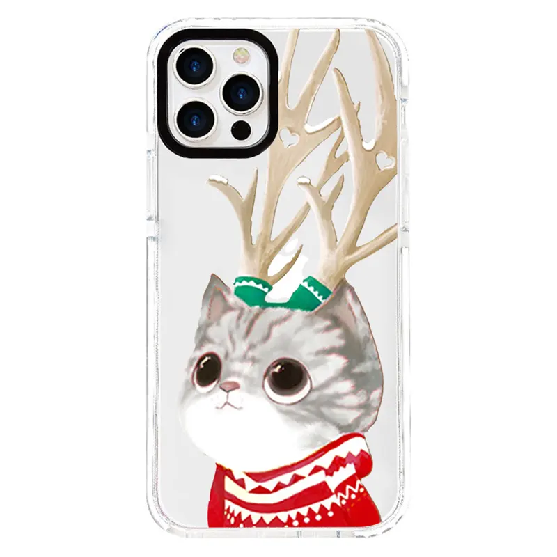 फोन के मामले में कार्टून प्यारा क्रिसमस हिरण मामले iphone के लिए 8 x xs xr 11 प्रो 12 13 क्रिसमस नई मामलों 2021