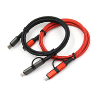 Câble de données 3 en 1 CE RoHS 3A 60W OTG à charge rapide, universel, multifonction, en nylon tressé, pour iPhone