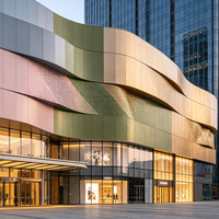 Panneau de façade en aluminium moderne avec revêtement PVDF, imperméable et ignifuge, pour murs-rideaux extérieurs de bâtiments commerciaux, respectueux de l'environnement
