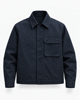 Veste pour homme coupe décontractée, boutonnée, avec col rabattable, poche poitrine à rabat et poches latérales, style utilitaire