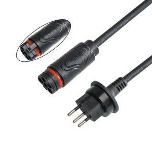 H07RN-F 3x1.5mm2 LNPE 5m avec prise CH Swiss Type T13 câble d'alimentation en caoutchouc étanche IP55 pour Hyper 2000 de Zendur - Product Image 3