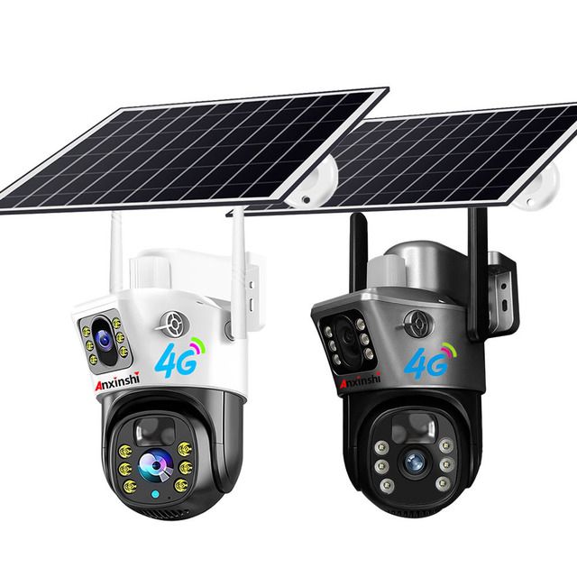 Anxinshi Small Size Dual Lens 4G Outdoor 6MP Solar Battery PTZ Network Camera for Outdoor