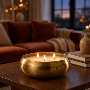 BuildtoSuit Crown Metal Bowl <b>Soy</b> <b>Wax</b> Handmade Organic Environment-Friendly Modern Decorative Gold Diwali Christmas Dripless - Product Image 3