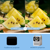 WOWOTO WIFI Smart 1080P 4K Android BT5.0 Haut-parleurs intégrés Projecteur vidéo sans fil portable LCD LED Full HD pour smartphone