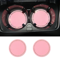 Anti-Rutsch-Strass Kristall Dekor Wasser becher halter Einsatz Bling Untersetzer Silikon Runde Auto tassen halter Matte Car Cup Untersetzer
