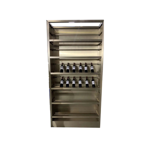 Commercial design cooling stainless steel display racks luxury wall large wine cellar whiskey glass display wine cabinet