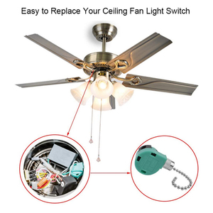 ZING EAR ZE-268S6 3 vitesses 4 fils ventilateur de plafond applique murale avec interrupteur à chaîne de traction 6A courant max 125V tension max Chine vente en gros - Product Image 5