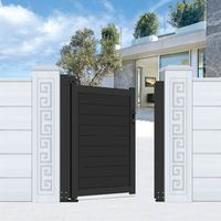 Puerta de Aluminio Moderna Personalizada Prima, con Recubrimiento en Polvo, Resistente a la Intemperie, para Patio Residencial, con Valla a Juego