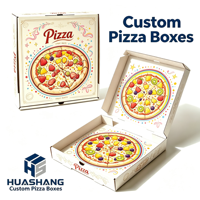 Boîtes à pizza en carton ondulé en gros, prix d'usine, design personnalisé, jetables, avec revêtement UV, écologiques, toutes tailles pour la livraison de nourriture