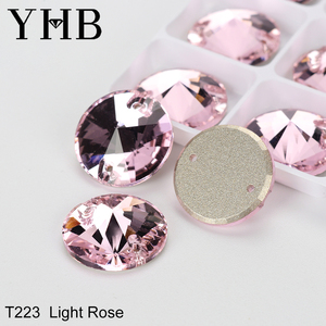 YHB vente en gros Rivoli Strass verre cristal fantaisie en forme de pierres à coudre Flatback coudre sur strass en vrac pour vêtement robe de mariée - Product Image 6