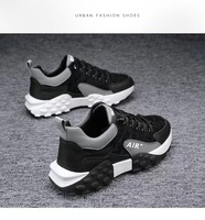 Chaussures de sport décontractées pour hommes à lacets antidérapantes avec empeigne en polyester, tendance mode, pour la marche, adaptées à l'hiver/automne/printemps/été
