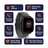 EV06 Montre d'Alerte Médicale 4G LTE Cellulaire avec Détection de Chute et Aide d'Urgence Instantanée PERS