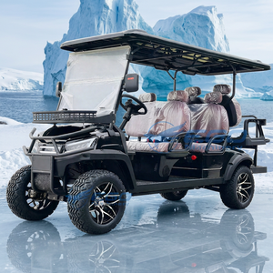 Voiturette de golf électrique noire personnalisée 6 places, véhicule utilitaire routier électrique, kart de golf électrique - Product Image 1