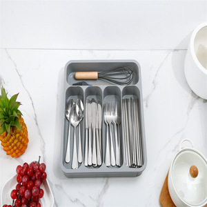 Couverts Plateau De Rangement Couteau Bloc Titulaire Vaisselle Organisateur Cuillère Fourchette Boîte De Séparation Cuisine Tiroir En <span class=keywords><strong>Plastique</strong></span> Conteneur Armoire - Product Image 4
