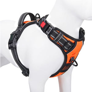 高品質カスタムデザイナー反射リバーシブルヘビーデューティ引き無し調整可能犬用ハーネスとリーシュ高級ファッションスカーフ - Product Image 1