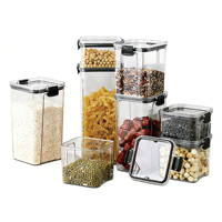 Contenants de stockage alimentaire hermétiques sans BPA, transparents et empilables, organisateurs de garde-manger pour aliments secs, céréales, pâtes, sucre, farine, grains de café