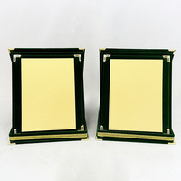 Plaque de certificat en bois personnalisée avec impression or, argent, vert et velours MH-J0438