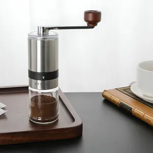 Mini moedor de café manual comercial, moedor de café expresso de aço inoxidável com manivela e moedor de café