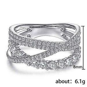 Anello F1790 in Oro Bianco con Diamante, Stile Romantico da Matrimonio per Donne, Taglio Brillante Rotondo, Diamante Naturale Colore G, Gioielleria - Product Image 5