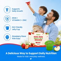 Suplemento Dietético Infantil Iron Fruity Jelly de Fresa con Vitamina C y Zinc, 35g x 10 Vasos para Niños