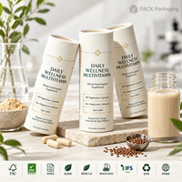 Emballage en tube de papier de qualité alimentaire personnalisé, boîte cylindrique en carton recyclable pour les capsules de vitamines, compléments alimentaires, soins de santé