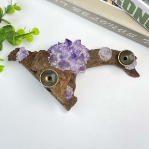 Toptan Yeni Tasarlanmış Doğal Kristal İşlemeli Ahşap Tabanlı El Yapımı Top Standı Süsleri Feng Shui Ev Dekorasyonu - Product Image 2