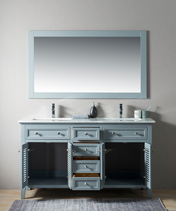 <span class=keywords><strong>Meuble</strong></span> <span class=keywords><strong>de</strong></span> salle <span class=keywords><strong>de</strong></span> bain <span class=keywords><strong>de</strong></span> style américain avec double vasque en bois massif - Product Image 6