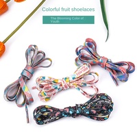 Lacets plats unisexes en polyester imprimé fruits YNBG, largeur 0,8 cm, motif personnalisé par transfert thermique, pour décoration de baskets et remplacement de lacets.