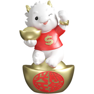 تمثال تنين من الراتنج مطلي يدويًا للازدهار والرخاء، زخرفة مكتبية بسيطة وعصرية للديكور المنزلي، مبيعات ساخنة من المصنع - Product Image 5