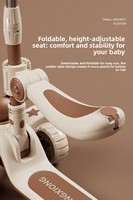 Siège pour bébé nouveau-né 1-6 ans, 3 en 1, vélo à pousser, draisienne, pliable, réglable, 3 roues lumineuses, trottinette directionnelle
