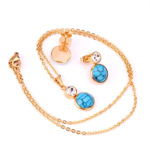 Ensemble de bijoux tendance en acier inoxydable, boucles d'oreilles et collier, émail coloré, pour femmes, cadeaux de fête - Product Image 6