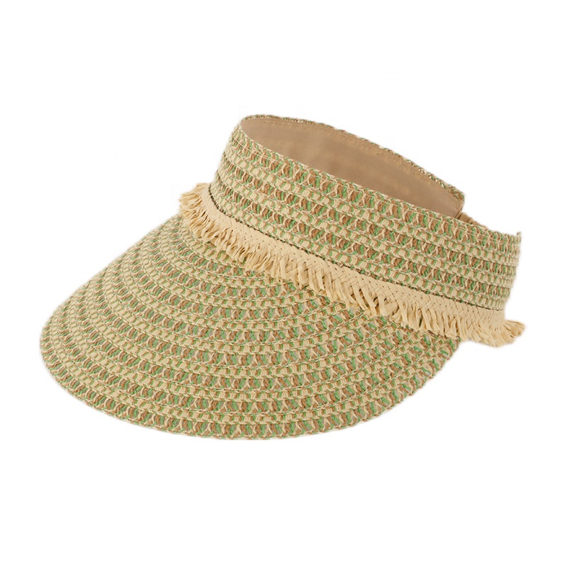 Цена от производителя широкой соломенной козырек шапки Пустой Топ соломенная шляпа солнцезащитный козырек для женщин