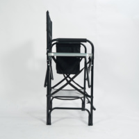 Chaise de directeur de maquillage à siège haut Offre Spéciale Hitree avec table d'appoint et sac, chaise de camping en plein air chaise de directeur pliante