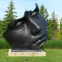Personnalisation grand extérieur en métal art bronze jardin abstrait visage humain sculpture