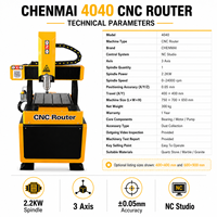 Routeur CNC Shandong Chenmai 4040, 3 axes, zone de travail 400x400mm, moteur de broche 2.2kW, précision de positionnement répétitif de 0.05mm