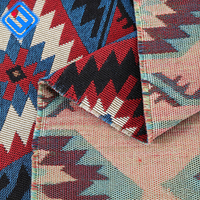 Textile Sadu Géométrique Tribal : Mélange de Polyester Chenille pour Articles Uniques Maison et Mode