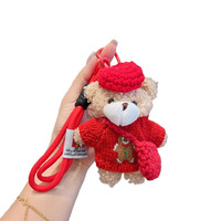 Porte-clés en peluche créatifs en gros : Bonhomme en pain d'épices, ours en peluche de Noël, pendentifs pour sacs et voitures, accessoires de porte-clés